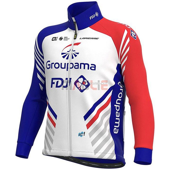 Maglia Groupama-FDJ Manica Lunga 2020 Bianco Scuro Blu Rosso - Clicca l'immagine per chiudere